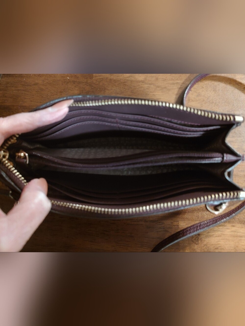 kate spade Pebbled Leather Crossbody in Burgundy - Picture 6 of 16